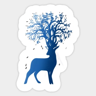 Blue Deer Sticker